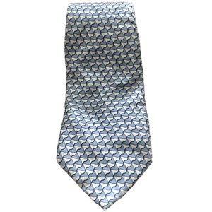 Vineyard Vines Men’s Silk Sail Print Classic Necktie, Blue White 59” Long